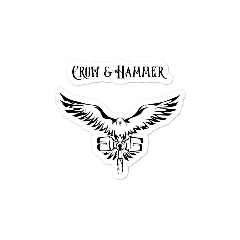 "Crow & Hammer Logo - Black" Sticker (The Guild Codex)