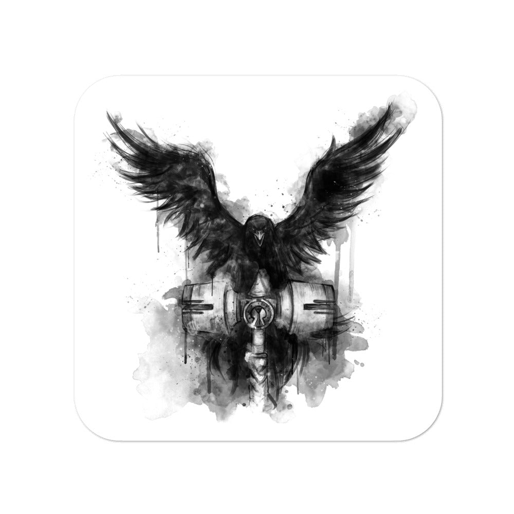 "Painted Crow & Hammer" Sticker (The Guild Codex)