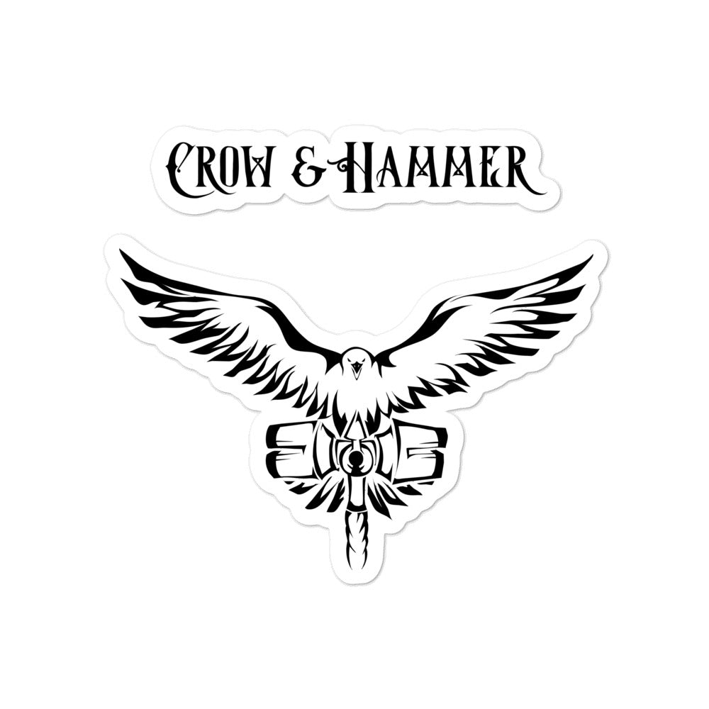 "Crow & Hammer Logo - Black" Sticker (The Guild Codex)